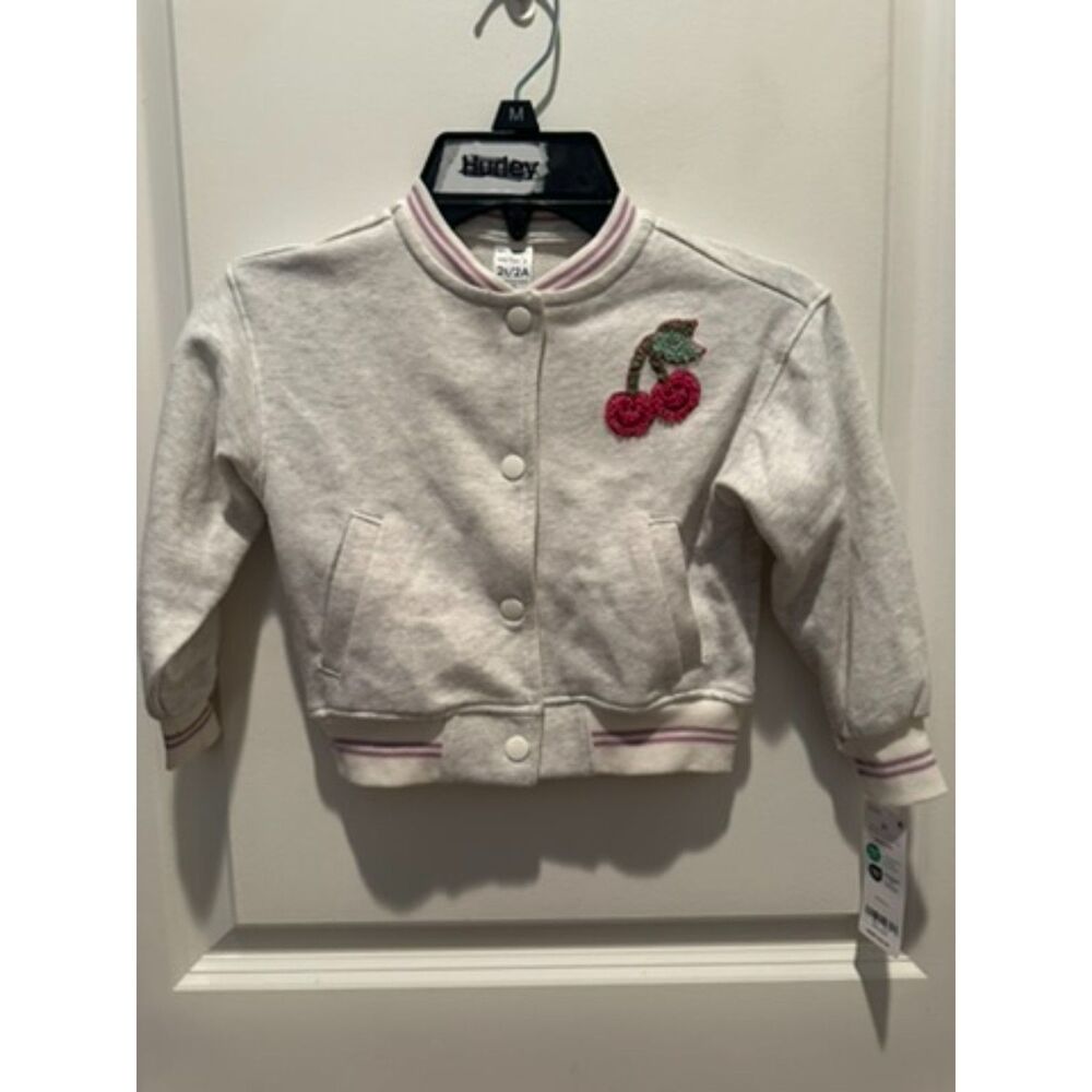 NEW Carter's Varsity Style Girl Jacket with Cherry Theme Size 2T
